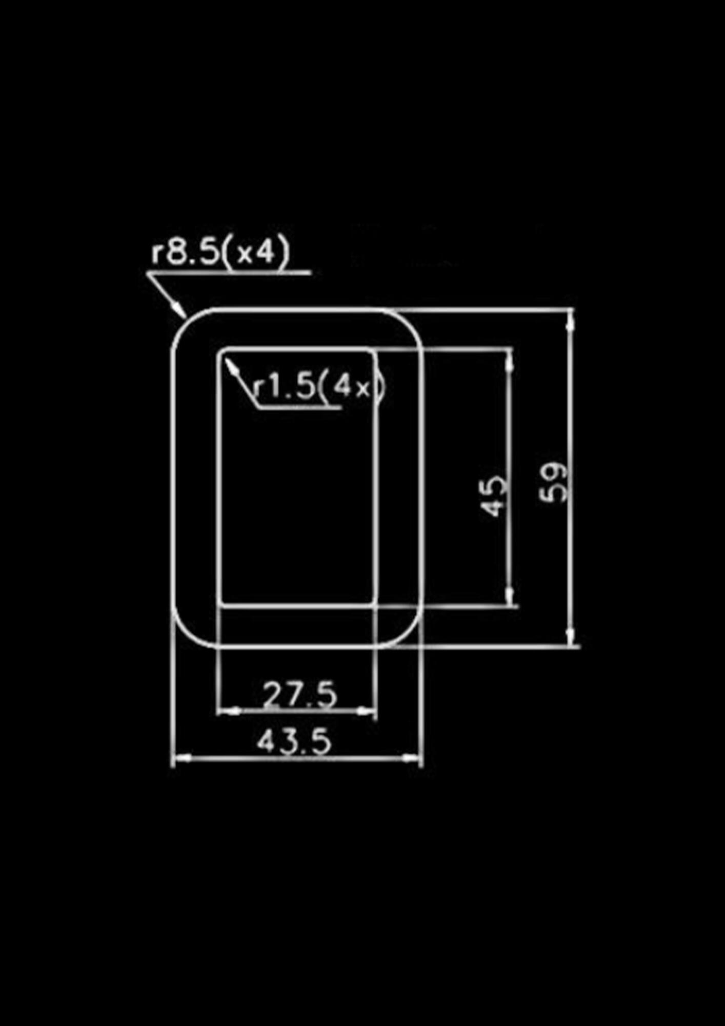 Dessin technique de pièce type cadre et passants par Get Com Technologies