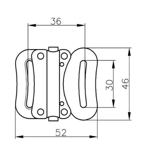 Schéma de REF 506 Boucle compact pour sangle de 30 mm par Get Com Technologies